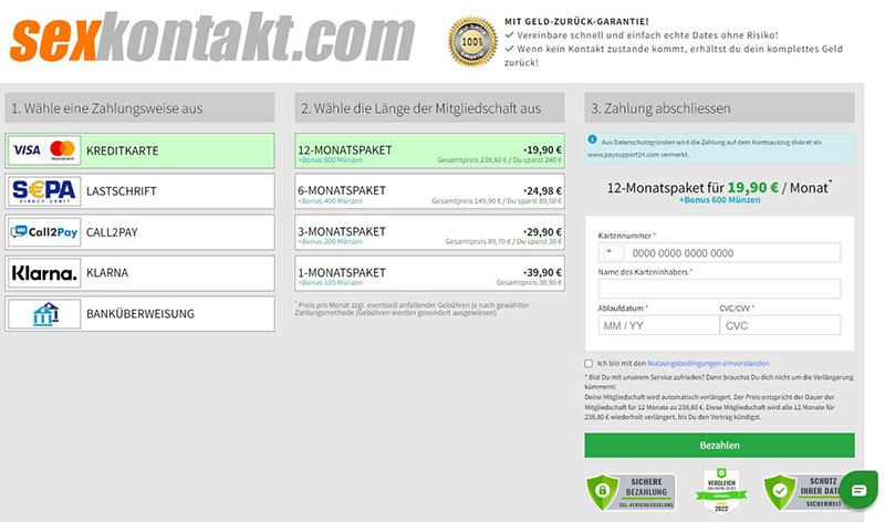 Kosten und Zahlungsmethoden